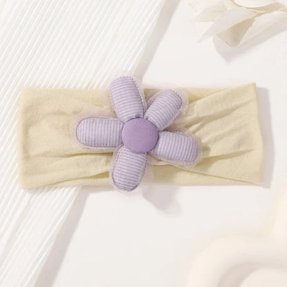 1Pc Baby Nylon Headscarf Astique Suitable Newborn Girl Flower Handmade Headband Elastic Hairband Turban Toddler Hair Accessories