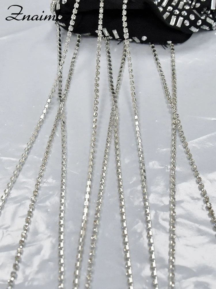 Mesh Sheer Patchwork Sparkly mini dress Crystal Diamonds Rhinestone