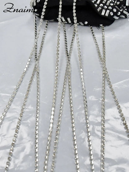 Mesh Sheer Patchwork Sparkly mini dress Crystal Diamonds Rhinestone