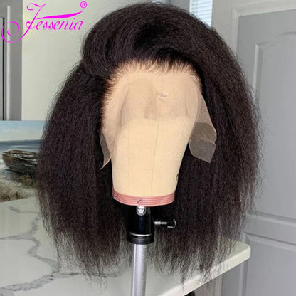 Glueless Kinky Straight Short Bob Human Hair