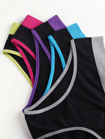 10pcs Women's Panties Seamless Panties Low Waist Seamless Panties Fashion Clash of Colors Comfortable Shape Black Panties