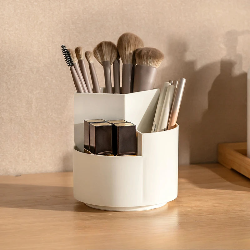 360° Rotating Makeup Brush Holder Cosmet Storag Box Makeup Organiser Lipsticks Make Up Container Vanity Organizer Box