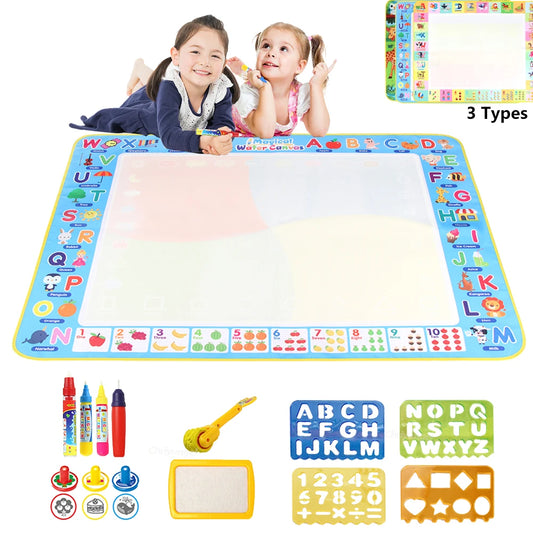 100x80CM Magic Water Drawing Mat with Reusable Magic Pens Doodle