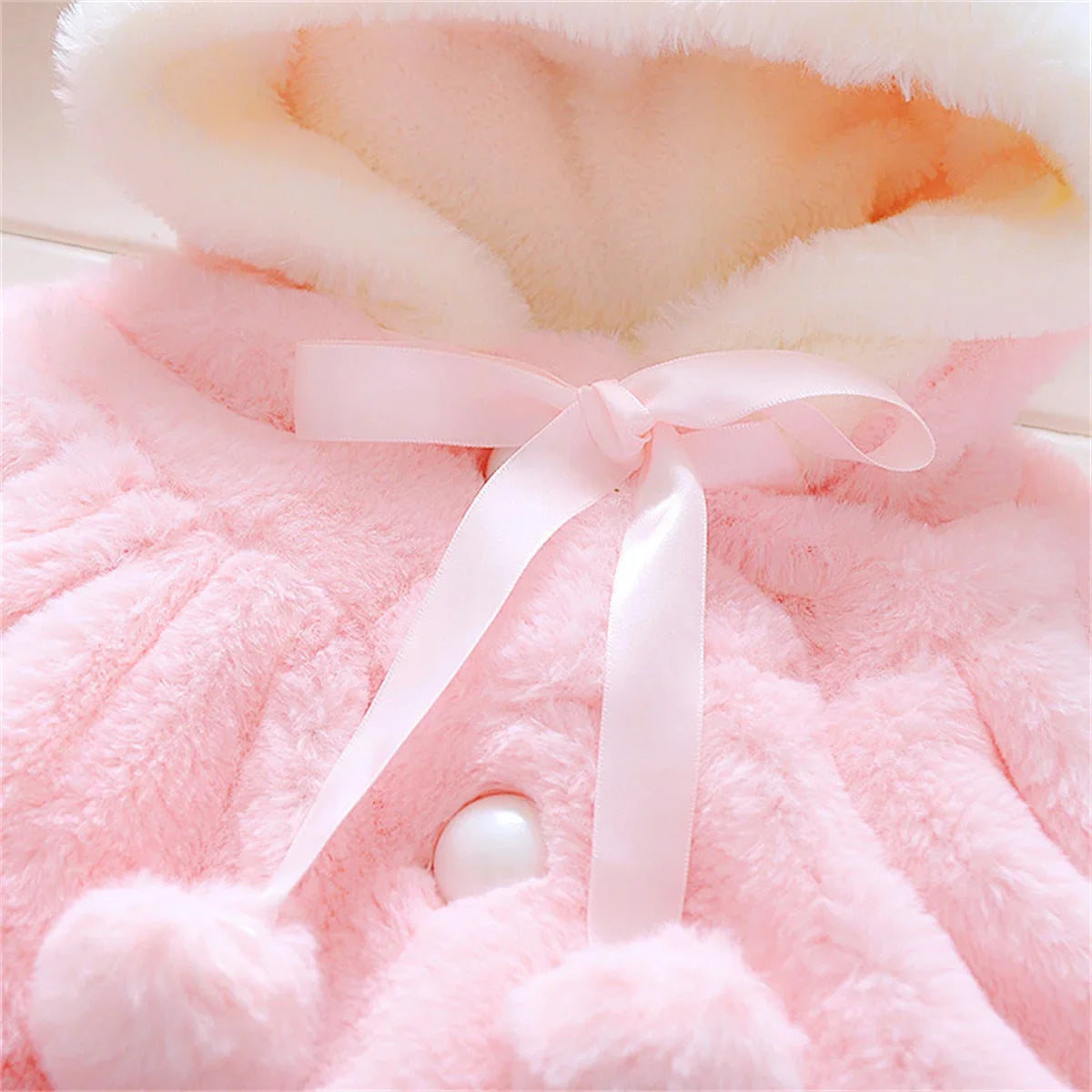 Children's new cape girls autumn and winter wool sweater shawl baby ear fleece jacket cape