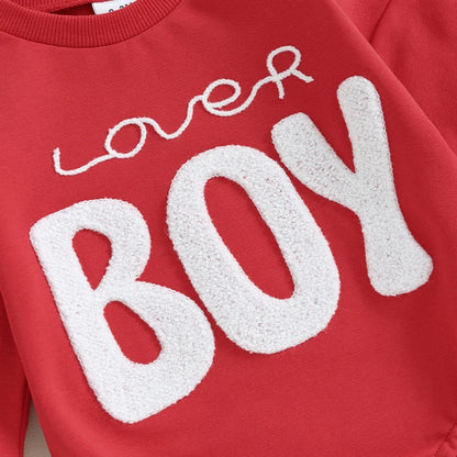 0-18M Baby Boys Sweatshirts Rompers Valentine's Day Sleeve Jumpsuit