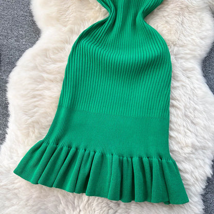 Sexy Package Hips Ruffles Mini Dress