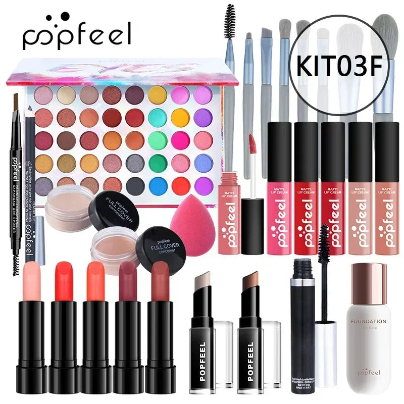 Makeup Set Box Full Kit Glitter Eyeshadow Powder Blush Foundation Professional Multifunctional Cosmetic Makeup Gift for Women