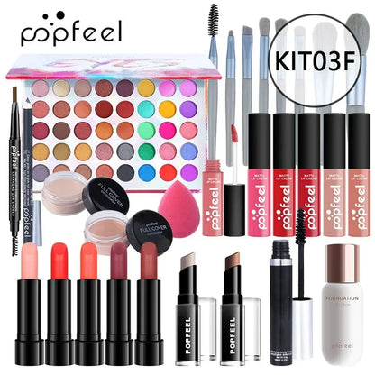 Makeup Set Box Full Kit Glitter Eyeshadow Powder Blush Foundation Professional Multifunctional Cosmetic Makeup Gift for Women