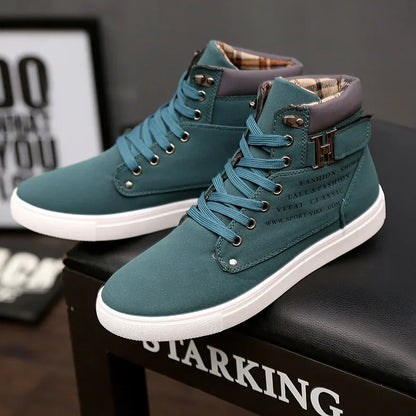 Men's Shoes Fashion Male Boots Men's Casual Sneaker High-Top Board Shoe Retro Lace Up Men's Shoes Zapatos Hombre 2024 New Korean