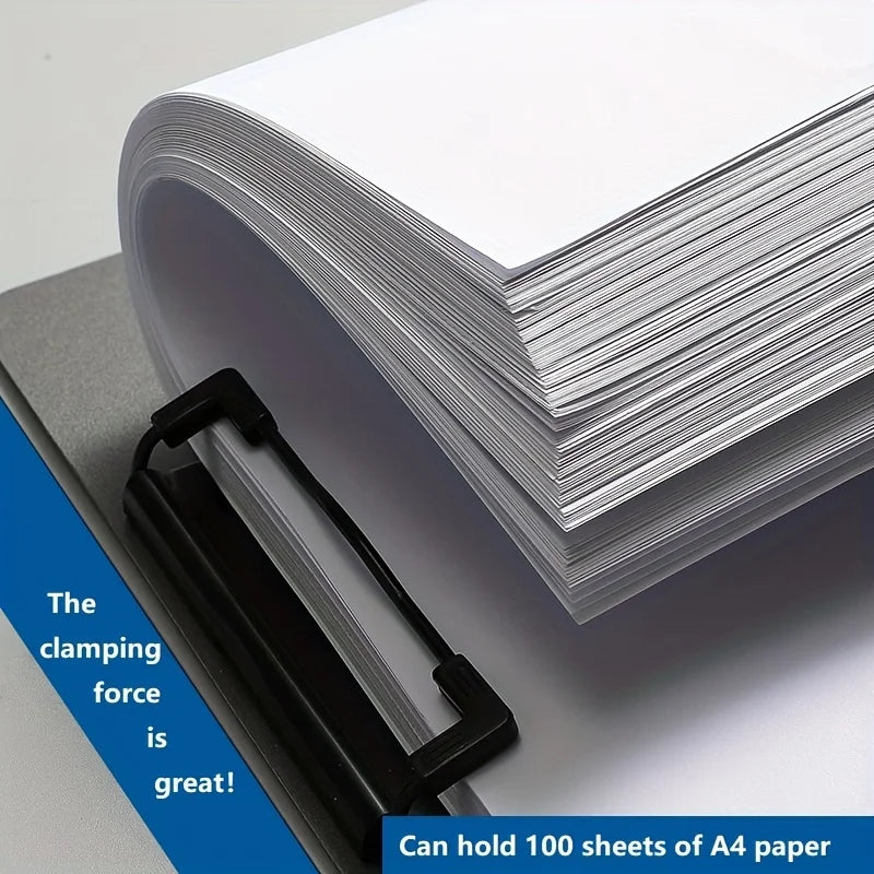 1pcs A4 Profile Clipboard Double Clip Clip Board 100 Sheets Office Documents Organizer Writing Pad Paper Storage A4 File Folders