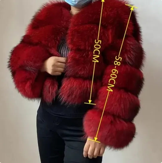 Raccoon Fur Jacket Autumn Winter Faux Fur Fox Coats Short Coat