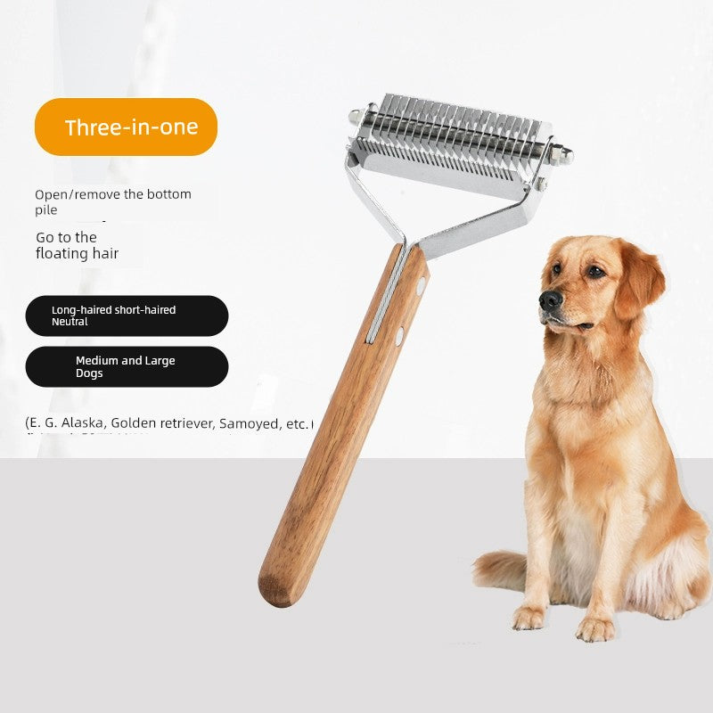 Dog Hair Comb Knot Untying Comb Longhair Special Pet Cat Bottom Velvet Handy Gadget Faded Hair Large Dog Golden Retriever Cleaning Brush