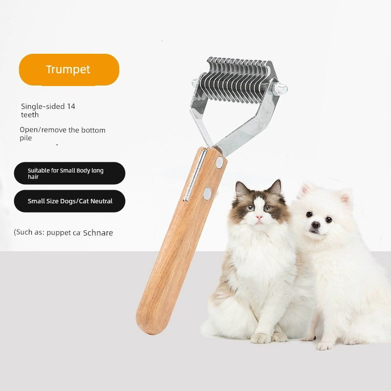 Dog Hair Comb Knot Untying Comb Longhair Special Pet Cat Bottom Velvet Handy Gadget Faded Hair Large Dog Golden Retriever Cleaning Brush