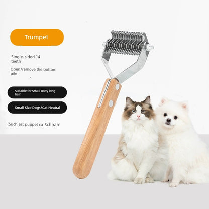 Dog Hair Comb Knot Untying Comb Longhair Special Pet Cat Bottom Velvet Handy Gadget Faded Hair Large Dog Golden Retriever Cleaning Brush