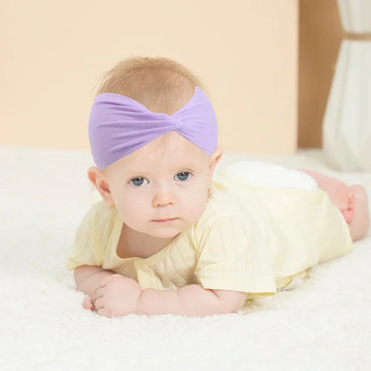 1Pc Soft Nylon Headscarf Astique Suitable for Newborn Baby Girl Flower Headband Elastic Hairband Turban Toddler Hair Accessories