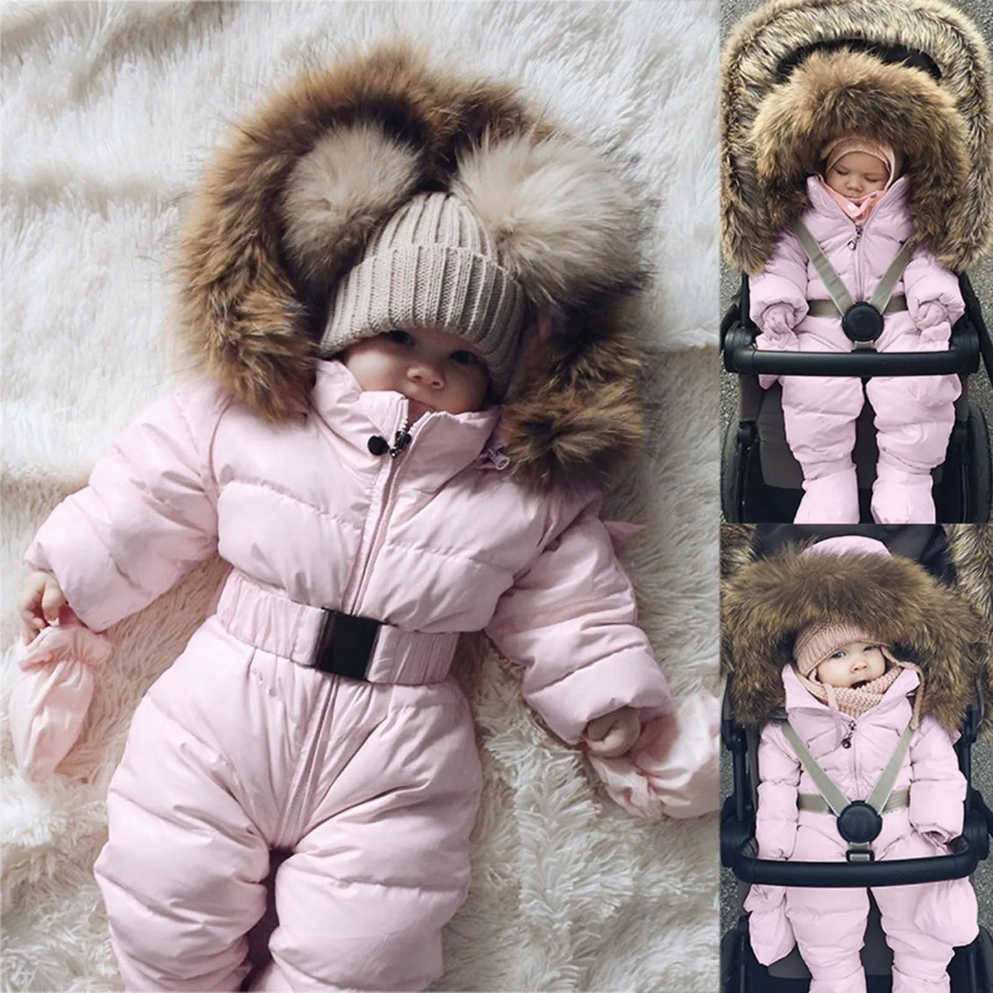 Winter Hooded Jumpsuit for Girls Boys Baby Ski Clothing Overalls Snowsuit for Children Kids Ski Coat Jacket Rompers 1/2 Years 2T