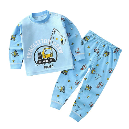 Children Sets Kids Clothes Boys Girls Suit Pajamas Children Clothinng Pants Cartoon Autumn Winter Sleepwear Outfits Cotton