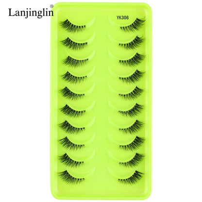 Half Eye Lashes 3/10 Pairs 3D Mink Lashes Natural/Dramatic Handmade Reusable False Eyelashes Extension Make up Tools Faux Cils