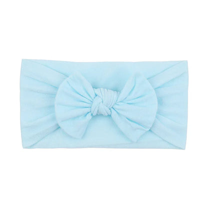 1Pc Simple Solid Color Broadside Bowknot Headband for Baby Girl Elastic Hair Band Basic Turban Headwear Infant Hair Accessories