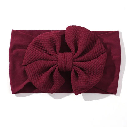 1Pcs Baby Elastic Headband Lovely Big Bows Wide Head Band Soft Newborns Solid Color Headscarf Hairband Babe Hair Accessories