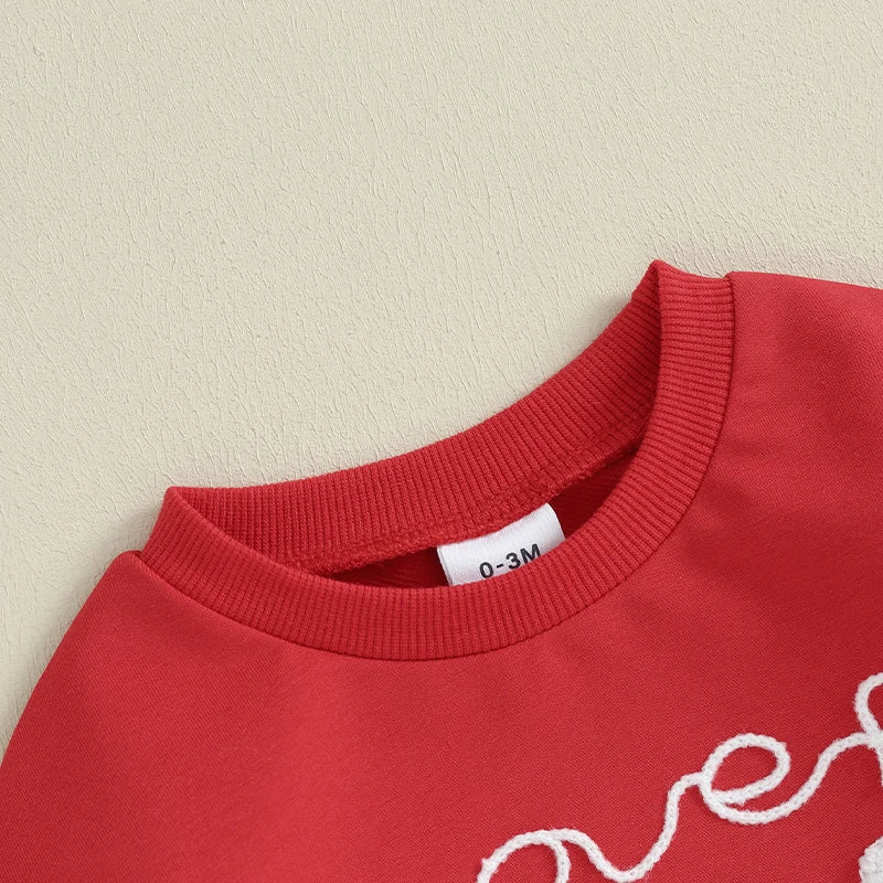 0-18M Baby Boys Sweatshirts Rompers Valentine's Day Sleeve Jumpsuit