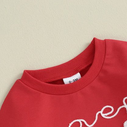 0-18M Baby Boys Sweatshirts Rompers Valentine's Day Sleeve Jumpsuit