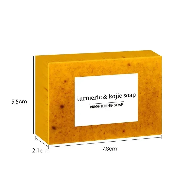 100g Turmeric Scrub Exfoliator Handmade Soap,Lemon Kojic Acid Brighten Moisturizing Shower Face Cleansing Soap,Body Skin Cleaner