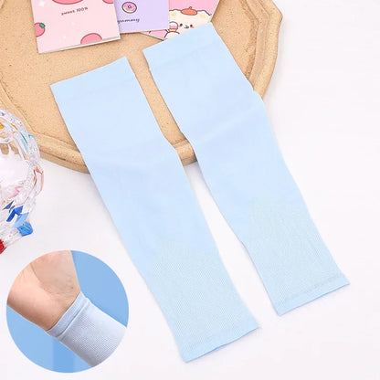Unisex Cooling Arm Sleeves Cover Sport Running Anti-UV Sun Protection Outdoor Cycling Elastic Ice Sleeve for 4-12 Years Children