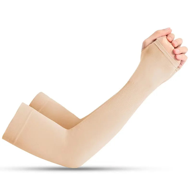 1Pair UV Protection Cooling Arm Sleeves,Women Men Summer Outdoor Sunblock Arm Cover with Thumb Hole