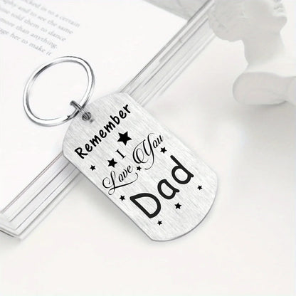 Remember I Love You Dad Gifts, Happy Birthday Keychain Gift for My Dad, Meaningful Dad Father's Day