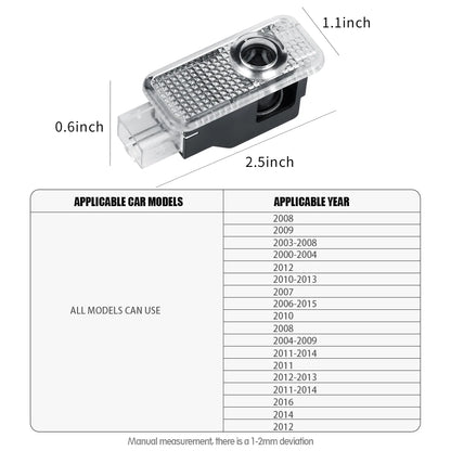 2Pcs Car Door Welcome Light Led HD Projector Lamp Courtesy Lights for Audi SLine S3 S4 S7 S6 A5 A3 A4 RS A6L A7 A4L Q5 Q7 A8L Q3