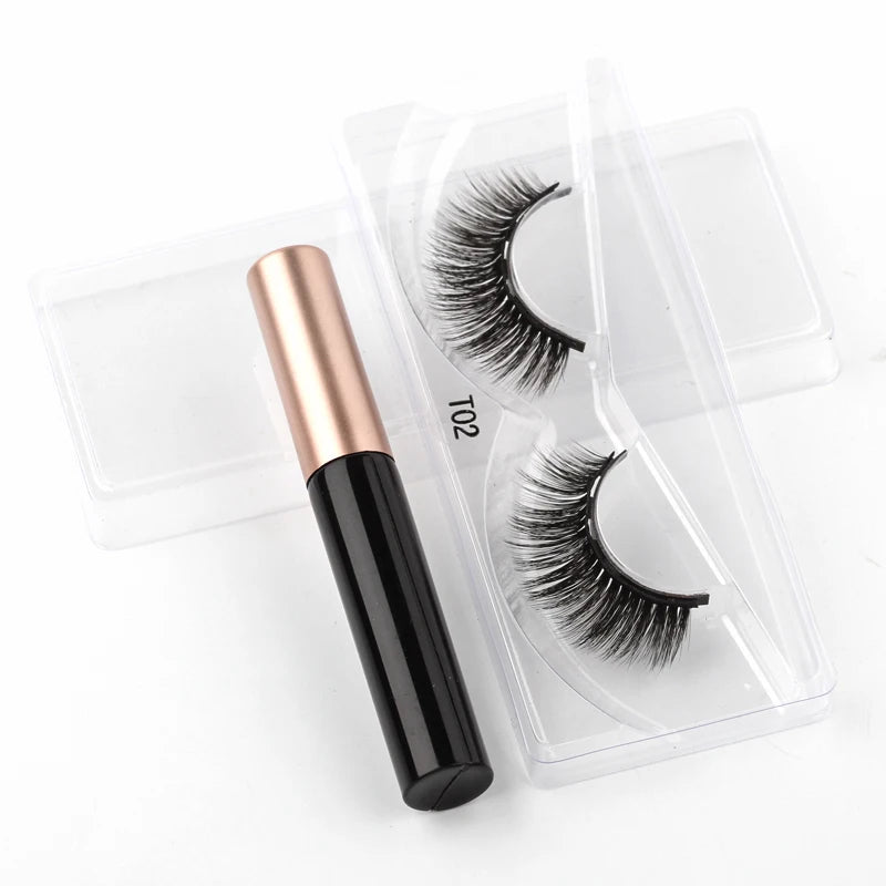 New 1/3Pairs Magnetic Eyelashes False Lashes Repeated Use Eyelashes Waterproof Liquid Eyeliner With Tweezer Make Up Sets Hotting