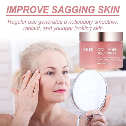 100g Collagen Jelly Face Cream,Niacinamide Moisturizing Brightening Facial Mask Lotion,Korean Skin Hydrating Anti-Aging Serum