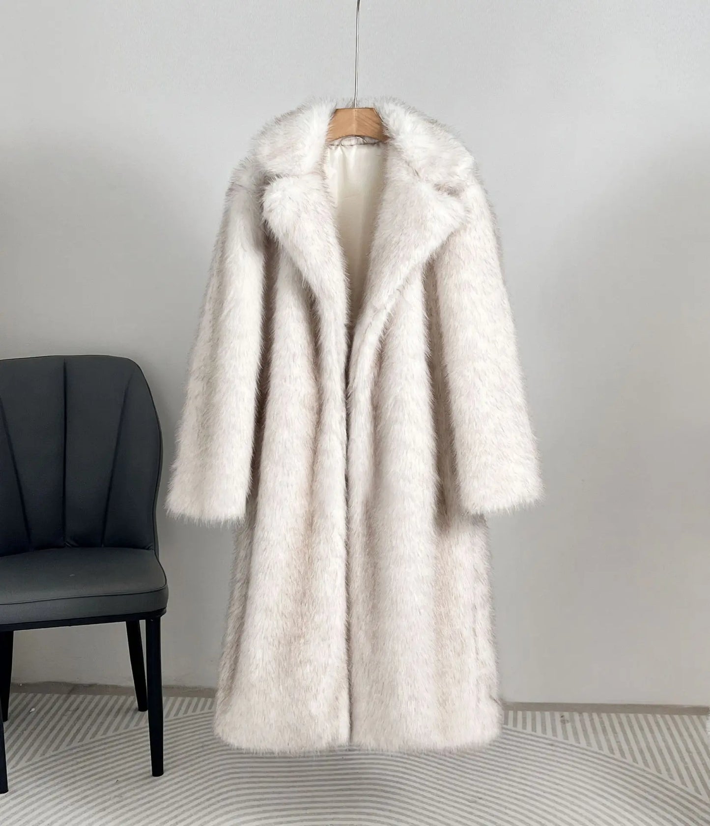 UCXQ Fashion Faux Fur Coat European Style Lapel All Match Covered Button Loose Casual Long Women's Coats New Winter 23C2945
