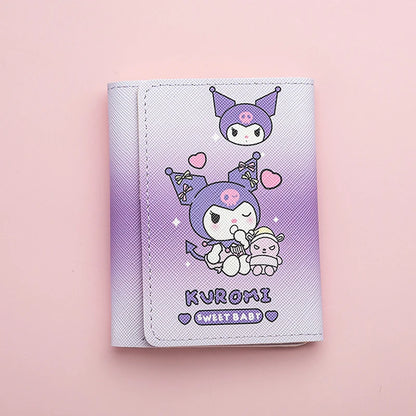Cartoon Sanrio Kuromi Pochacco Cinnamoroll Multi-slot Wallet Pu Coin Purse With Card Slot Credit ID Card Storager For Women Gift
