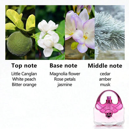 Handbag Appearance 100ml Women's Perfume Long-lasting Natural Flowers Light Fragrance Pink Purse Creative Arabian Body Perfume