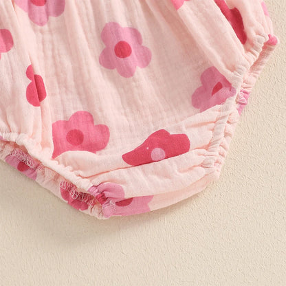 Summer Newborn Baby Girls Clothes Sets Floral Print Sleeveless Ruched Ruffles Tanks Tops+Shorts Bottoms Holiady Beach Outfits