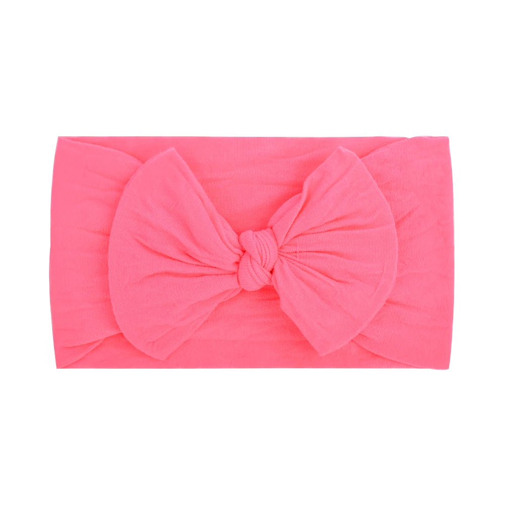 48 colors Baby Bowknot Hairband Broadside Headband Kids Girls Boutique Elastic Protect Turban Headwear Baby Hair Accessories