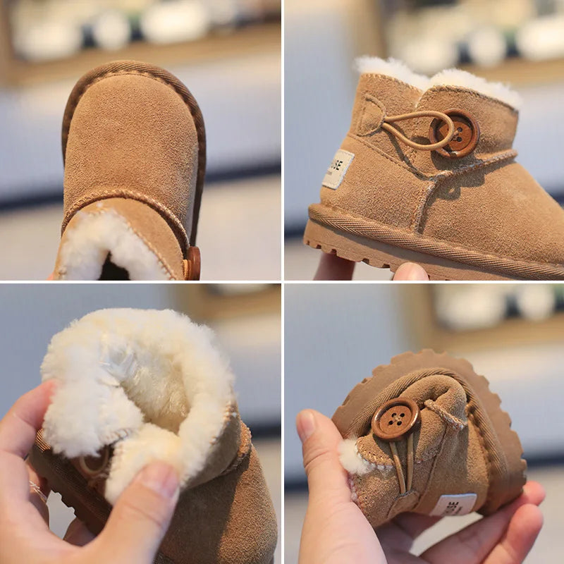 0-4 Years Baby Snow Boots Autumn Winter Toddler Boys Girls Warm Fur Shoes Infant First Walkers Fashion Design Baby Ankle Boots