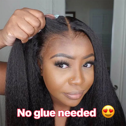 Kinky Straight 13x4 Lace Front Glueless Wig