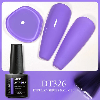 MEET ACROSS 7ml Brown Series Gel Nail Polish Autumn Coffee Color Nail Art Gel Nail Supplies Semi-Permanent Varnish Manicure