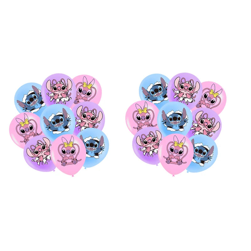 Disney Pink Lilo&Stitch Birthday Party Decorations Disposable Plate Angel Balloon Baby Shower Girls Birthday Party Supplies