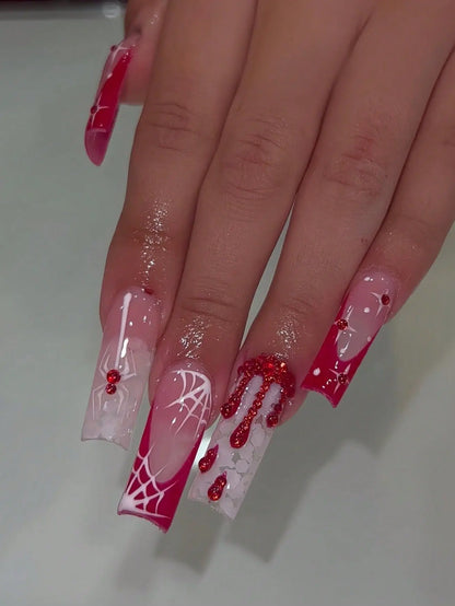 24Pcs Long Coffin Rhinestones Ballet Press