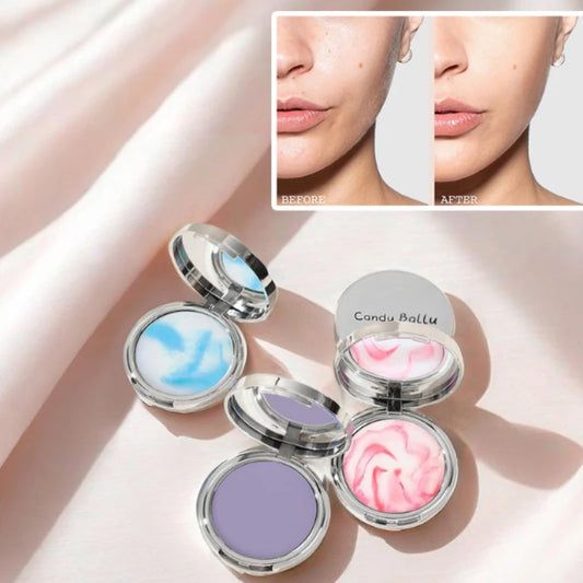 Lavender Setting Powder Long-Lasting Oil Control Waterproof Concealer Women Portable Matte Compact Face Loose Powder Makeup
