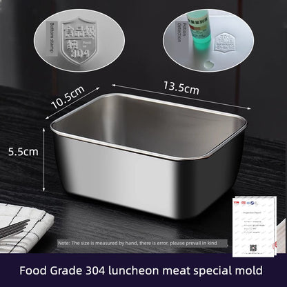 Luncheon Meat Box Stainless Steel Container with Lid Mold