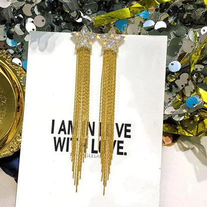 Fashion Trend Unique Design Elegant Delicate Luxurious Zirconia Leaf Tassel Earrings High Jewelry Wedding Party Gifts For Women