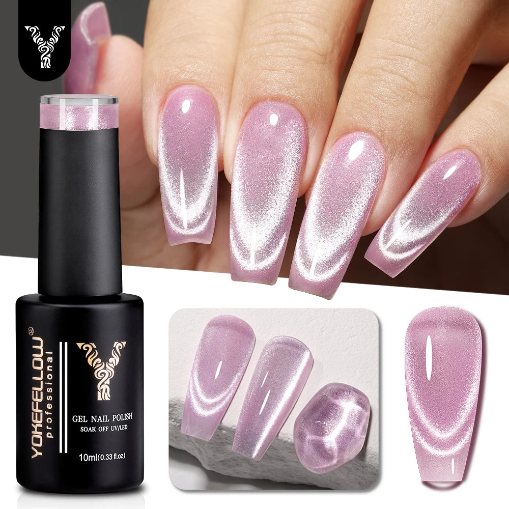YOKEFELLOW 2025 New Dreamland Cat Eye Gel Nail Polish 10ml Dual Gloss Dreamland Color Soak Off Cat Magnetic UV Gel Varnish DIY