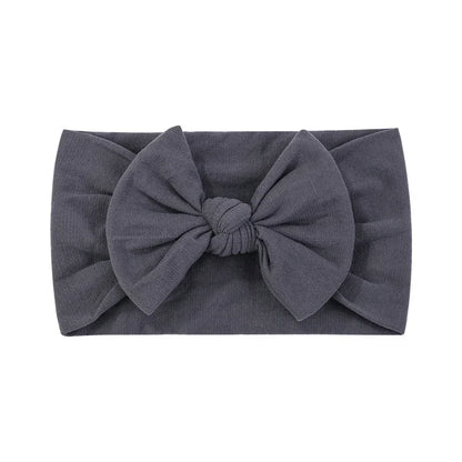 1Pc Simple Solid Color Broadside Bowknot Headband for Baby Girl Elastic Hair Band Basic Turban Headwear Infant Hair Accessories