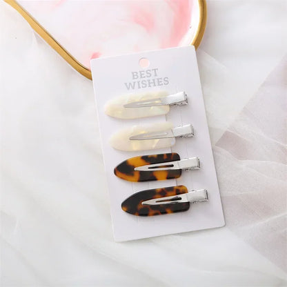 Simple Wild Leopard Seamless Hair Clip Women Acetate Sheet No Bend Bangs Clip Duckbill Clip Hairpins Hair Styling Tool