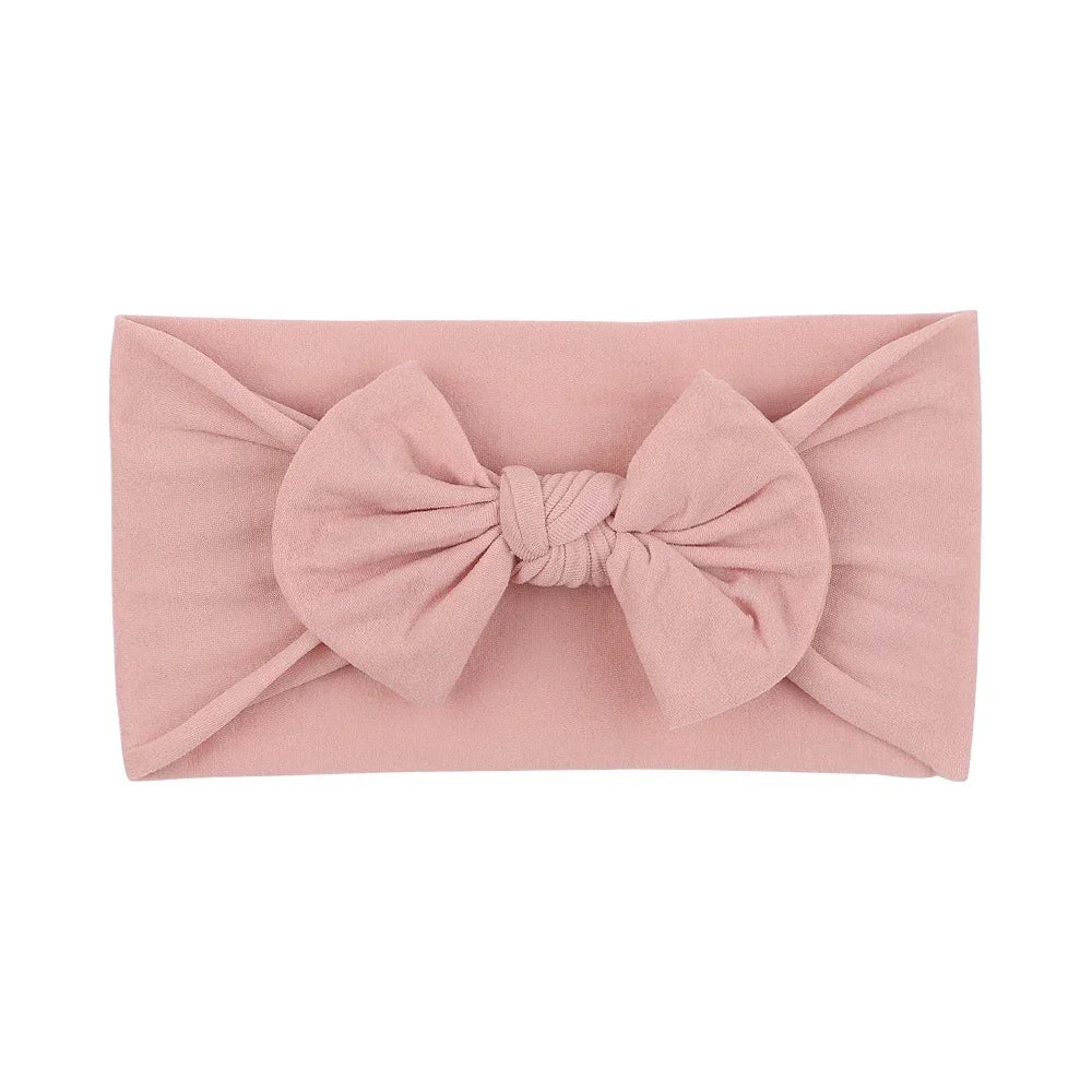 1Pc Simple Solid Color Broadside Bowknot Headband for Baby Girl Elastic Hair Band Basic Turban Headwear Infant Hair Accessories